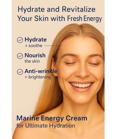 URIID Marine Energy Cream Vegan Hydrating Face Moisturizer Anti-Wrinkle & Brightening Marine Algae & Deep-Sea Minerals Lightweight Gel-Cream for All Skin Types 75ml (2.53 Fl Oz) - Buy Online on GoSupps.com
