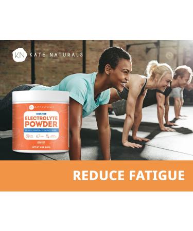 Kate Naturals Orange Electrolytes Powder 4oz - Vegan Instant Electrolytes for Energy, Hydration, and Cramp Relief - Non-GMO, Keto-Friendly, Zero Sugar - Buy Online on GoSupps.com