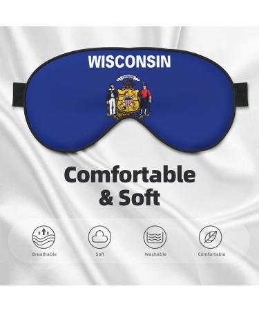 Buy Wisconsin State Flag Soft Eye Mask | Comfortable Light Blocking Sleep Mask for Side Sleepers - Buy Online on GoSupps.com