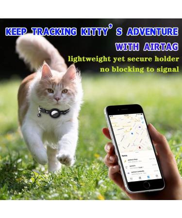 Smpili Airtag Cat Collar | Reflective Kitten Collar with Breakaway Feature | 0.4 Width | Black - Buy Online on GoSupps.com