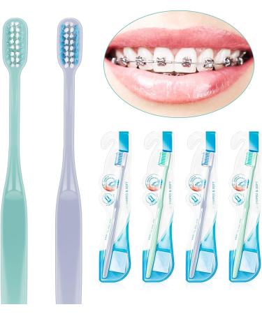Y-Kelin Orthodontic Toothbrush Set - 4 Pcs U-Shaped Brushes with Soft Bristles and Covers - Buy Online on GoSupps.com