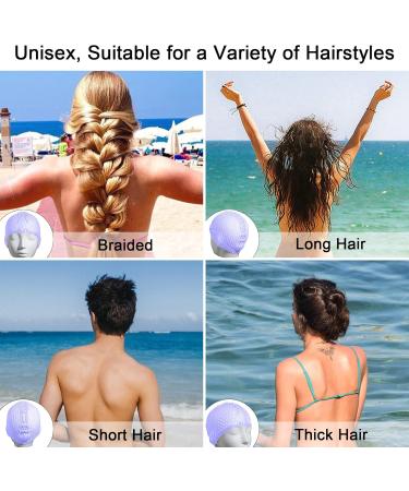 Micacorn Waterproof Silicone Bathing Cap | Unisex Adult Swimming Cap for Short & Long Hair | Anti-Slide Design in Blue - Buy Online on GoSupps.com