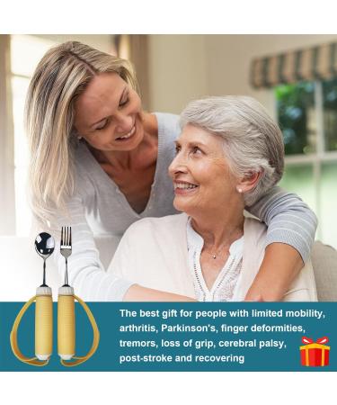 FStcrt Cutlery Set for Parkinson's Patients | Non-Slip Fork & Spoon for Seniors Disabled & Kids | Ideal for Arthritis & Mobility Aid - Buy Online on GoSupps.com