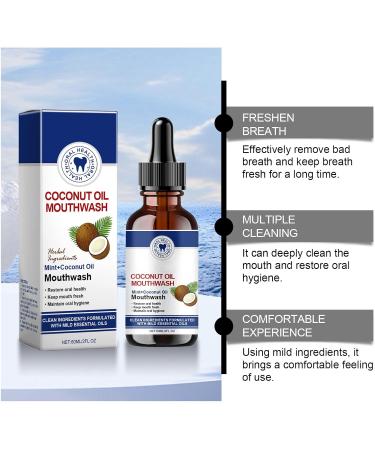 Coconut Oil Mouthwash Organic Fresh Coconut Oil Mouthwash for Teeth and Gums Fresh Breath and Oral Health (2pcs) - Buy Online on GoSupps.com