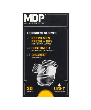 MDP Incontinence Pads for Men - Drip Protection Absorbent Sleeves (30 Pack) - Mens Pads for Urinary Incontinence - Guards for Men Stay Dry with Discreet and Comfortable Drip Protection - Buy Online on GoSupps.com