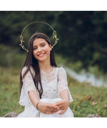 FRCOLOR Halo Crown Headband Golden Halo Crown Goddess Tiaras Headband Bridal Wedding Headpiece for Women Golden 2 - Buy Online on GoSupps.com