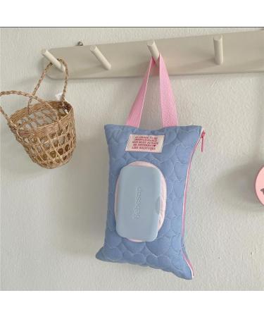 Baby Extractable Travel Portable Flap Portable Storage Bag Cotton Tissue Box Wet Wipes Storage Bag Macaron Blue Wipes Pack 23*15cm