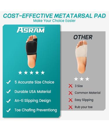 ASRAM Metatarsal Pads with Gel Pad - BLACK-01 - S:WOMEN 7.5-9 MEN 5-7 - Buy Online on GoSupps.com