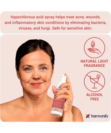 HARMONIFY Hypochlorous Acid Spray 8 fl oz - Antimicrobial Skin Solution for Face & Body - Hypochlorous Acid for Sensitive Skin Redness & Acne - Daily Skin Cleansing & Cosmetic Aftercare - Buy Online on GoSupps.com