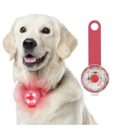 Fttouuy safety LED flashing light for dogs cats - USB rechargeable LED light fluorescent trailer dog 3 flashing fashionis waterproof security pets red red