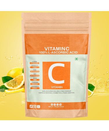 aj 100% Pure Organi.c Vitamin C Powder L Ascorbic Acid DIY Serum Making Face Care 100 gm - Buy Online on GoSupps.com