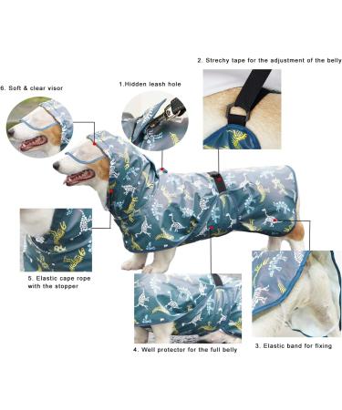 Hykiee Waterproof Dog Raincoat - Adjustable Breathable Jacket with Hood for Small to Large Dogs (XL Green) - Buy Online on GoSupps.com
