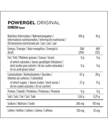 PowerBar PowerGel Original Espresso - 24x41g High Carb Energy Gel with C2MAX & 53mg Caffeine - Ideal for Athletes & Endurance Sports - Buy Online on GoSupps.com