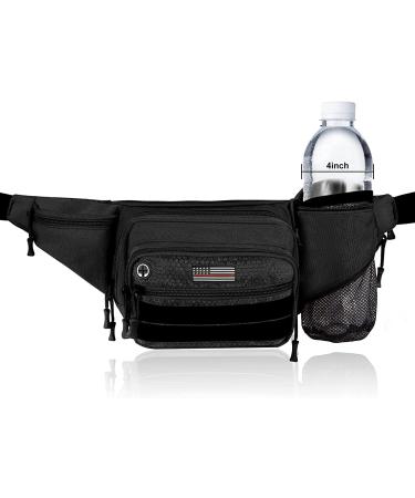 Tactical Fanny Pack with USA Flag Patch | Waterproof Waist Bag for Camping, Hiking & Hunting | Military Pistol Pouch Belt Bumbag - Buy Online on GoSupps.com