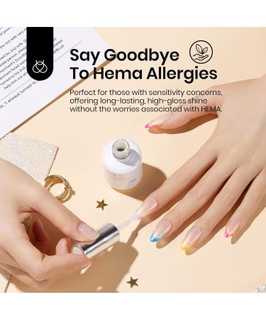 Beetles Hema Free Pearl Green Glitter Gel Top Coat - 2-in-1 No Wipe Long Lasting Shimmer Nail Polish - 15ML (0.51 Fl Oz) for Nail Art - Buy Online on GoSupps.com