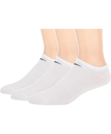 Nike Unisex Hverdag No Show Training Socks - 3 Pairs (White/Black EU M) - Lightweight & Comfortable - Buy Online on GoSupps.com