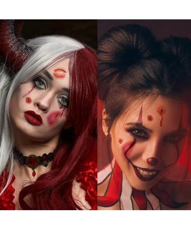 30 Sheets Halloween Zombie Temporary Tattoos - Waterproof Fake Scars with Blood, Stitch Scar, Scab - Perfect for Halloween Party Cosplay - Style 2 - Buy Online on GoSupps.com