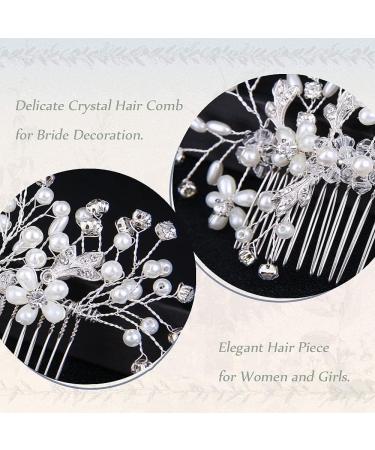 ISLHJDD Wedding Hair Comb Wedding Hair Clip Pearl Hair Comb Rhinestone Bridal Headpiece Pearl Bridal Hairclips Hair Accessories for Women and Girls - Buy Online on GoSupps.com