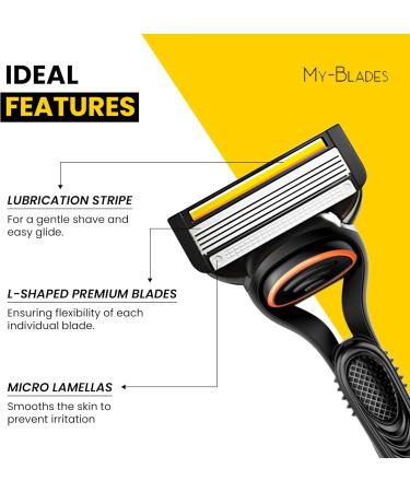My-Blades 8 Pack 5 Blade Razor Blades Replacement Blades Compatible with Gillette Fusion 5 - Buy Online on GoSupps.com