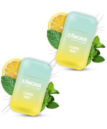 Caffeinated Aromatherapy Nasal Inhaler Stick Natural Energy Boost with Essential Oils + Caffeine Focus, Refresh & Breathe Easy (Lemon Mint) 2pk Lemon Mint