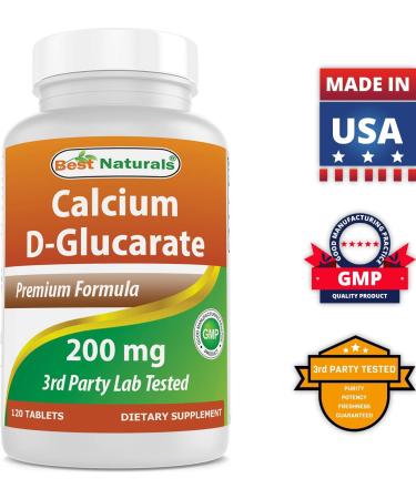 Best Naturals Calcium D-Glucarate 200mg - 120 Tablets | Supports Detoxification and Hormone Balance - Buy Online on GoSupps.com