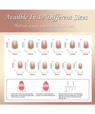 Gradient Brown French False Nails - Short 24Pcs Press On Square Acrylic Tips for Women - Buy Online on GoSupps.com