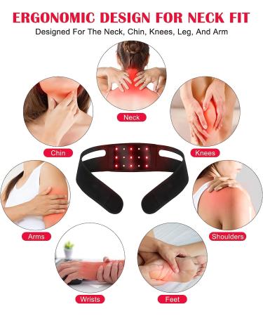 AKARY Infrared & Red Light Therapy Belt for Neck - Deep Pain Relief with 660nm LED Red Light and 850nm Near-Infrared Light - Flexible Wearable Wrap Pad - Neck & Body Therapy - 15pcs - Buy Online on GoSupps.com