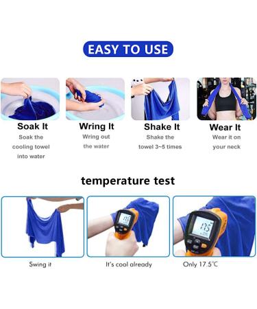 Sukeen Cooling Towel (40x12) for Yoga, Golf, Gym - Soft Microfiber Chilly Towel for Camping, Running, Workout - Dark BlueLight PurpleLight BluePalegreen - Buy Online on GoSupps.com