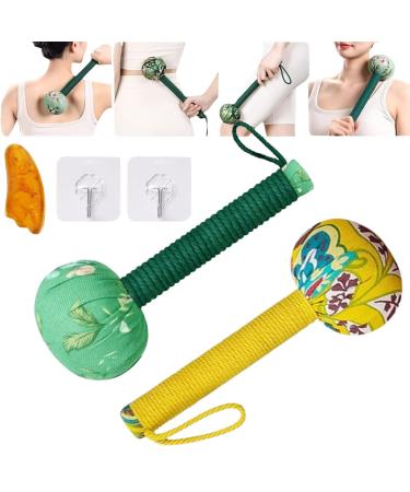 Massage hammer lymphatic hammer manual massage hammer for body lymphatic drainage hammer wormwood massage hammer stick for muscle relaxation (2-g 26cm) 2-g 26cm