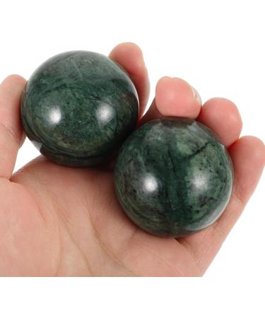 Baluue 2 Pieces Jade Baoding Exercise Balls - 40mm Green Chinese Stress Relief & Hand Massage Balls for Health - Buy Online on GoSupps.com