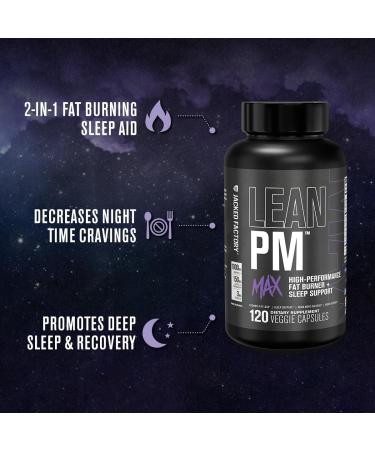 Jacked Factory Lean PM & Lean PM Max Night Time Fat Burner Sleep Aid Supplement & Appetite Suppressant for Men and Women (180 Capsules) - Buy Online on GoSupps.com