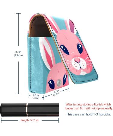 Buy Cartoon Rabbit Leather Lipstick Case - Mini Lip Gloss Organizer with Mirror for Travel | International Shipping Available - Buy Online on GoSupps.com