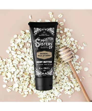 Spinster Sisters Co Oatmeal Milk and Honey Body Butter 2oz - Natural Moisturizer - Buy Online on GoSupps.com