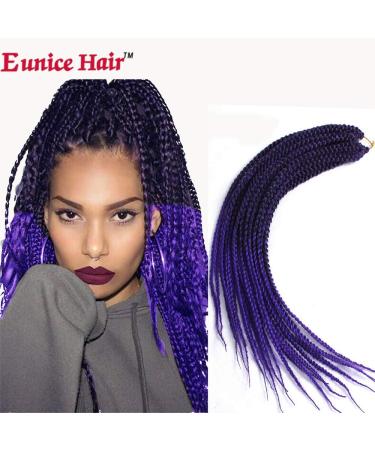 6 Packs Eunice Hair Long Braids Extensions 24 Inch - T1B/Purple Kanecalon for DIY Crochet - 100g/Pack - Buy Online on GoSupps.com