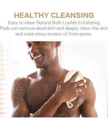 3 Packs Premium Natural Exfoliating Loofah Sponge Pad | Eco-Friendly Biodegradable Shower Luffa Sponge | Soft Exfoliating Loofah for Women and Men - Buy Online on GoSupps.com