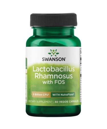 Swanson lactobacillus rhamnosus with fos (fructotoligosaccharide) 5 billion KBE 60 capsules laboratory tests soybrei gluten -free without genetic engineering