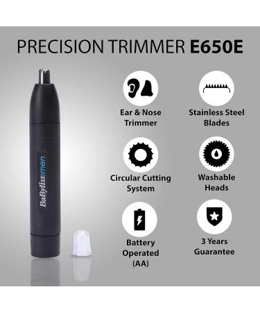 Buy BaByliss MEN E650E Nose and Ear Hair Trimmer - Precision Grooming Tool for Men | International Shipping Available - Buy Online on GoSupps.com