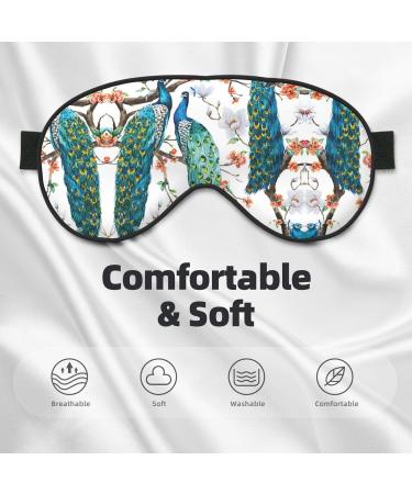 Beautiful Peacock Flowers Unisex Eye Mask | Soft Light-Blocking Sleeping Mask | Comfortable Black Design - Buy Online on GoSupps.com