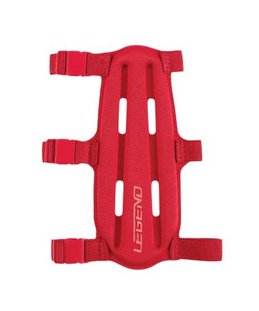 LEGEND Armguard XT Archery Arm Guards - Forearm Guard with Full Coverage & Protection - Vented Design Made of Thermoshaped EVA Foam - High-Density Adjustable Elastic Straps with Quick-Release Buckles M - length 8" Red