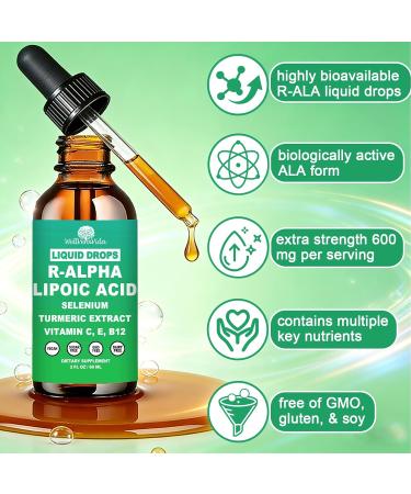 Alpha Lipoic Acid Liquid Drops ALA Supplement Alpha Lipoic Acid 600mg for Antioxidants Nerve & Energy Metabolism Support Alpha-Lipoic Acid w. Stabilized R-ALA & S-ALA for Max Bioavailability NON-GMO - Buy Online on GoSupps.com
