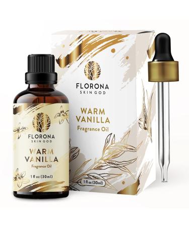Florona Warm Vanilla Premium Quality Fragrance Oil - 1 fl oz for Soap Making, Candle Making, Diffuser Aromatherapy
