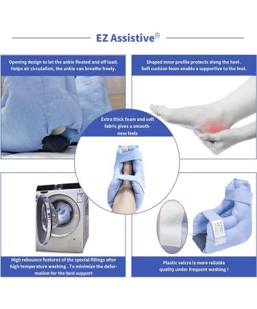 EZ Assistive Heel Protectors for Healing Therapy | Pressure Relief & Bedsores Prevention | Blue 3-Count (1pc) - Buy Online on GoSupps.com