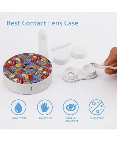 American Fast Food Round Case For Contact Lens Kit Storage Box with Mirror Printed - Buy Online on GoSupps.com