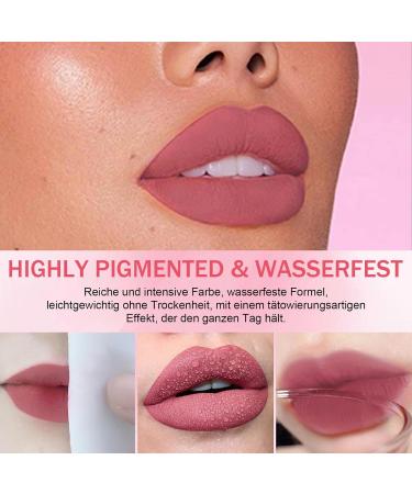  Jutqut Matte lip pencil with a wet-look consistency waterproof long-lasting highly pigmented liquid lipstick natural nude with a rounded tip and makeup pencil for - Buy Online on GoSupps.com