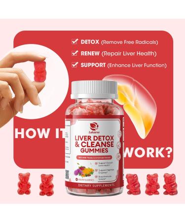 2 Pack Lukaree Liver Cleanse Detox & Repair Gummies | Sugar-Free Milk Thistle Supplement w/Artichok & L-Glutathione - Ultra-Concentrated Herbal Liver Support for Men & Women -Vegan 60 Count - Buy Online on GoSupps.com