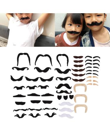 Self Adhesive Fake Eyebrows Beard 60 Pcs Moustache and Eyebrows Stick on Fake Eyebrows and Moustache Kit for Old Man Dress Up Grandpa Costume Accessories - Buy Online on GoSupps.com
