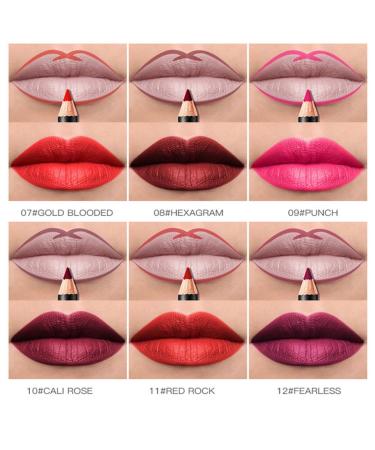 Lip Liner Pencil Set - 12 Colors Waterproof Long Lasting | 12PCS Lipstick Pencils for Women - Buy Online on GoSupps.com