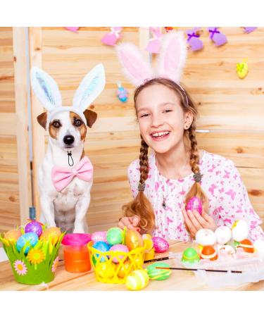 Whaline Easter Bunny Dog Costume Set - 4Pcs Adjustable Rabbit Ears Headband and Tails - Pet Easter Party Accessories for Cat, Puppy - Blue Pink Rabbit Ears Head-Wear Photo Prop - Buy Online on GoSupps.com