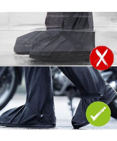 Waterproof Black Shoe Covers for Men | Anti-Snow Rain Gear with Reflector | XX-Large Motorcycle Rain Boot Covers for Gardening, Cycling, Raining Day - Buy Online on GoSupps.com