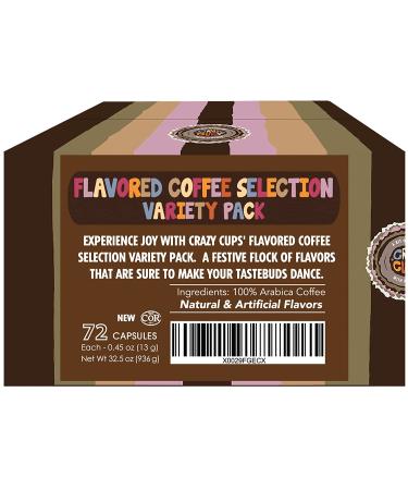 Crazy Cups Flavored Coffee Pods Variety Pack - 72 Count, Medium Roast K Cups with Pumpkin Flavor - Recyclable Single Serve Coffee Pods for Keurig Machines - Buy Online on GoSupps.com
